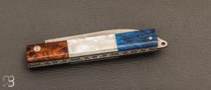  Couteau  "  L'Olonnois " de L'atelier du capitaine - Bois de fer, Abalone et bouleau madré