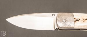 Couteau " Pitigrow  " par Les Couteliers de Fontainebleau - Bois de cerf
