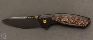 Couteau " RT-Kingfisher RTKF5 " par Remette RT - Titane/Copper Carbon et lame en M390