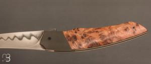    Couteau  " Racer " custom par Arnaud Dallier - Loupe d'orme stabilisée