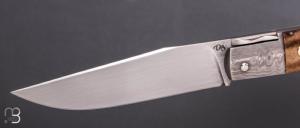  Couteau " Rumilly " custom par David Brenière - Bois de cerf / Damas et 90MCV8
