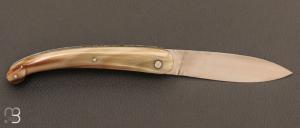 Couteau de poche Saint Guilhem grand modèle par la Coutellerie Chevalerias - Pointe de corne