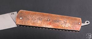  Couteau de poche " Sgian Dubh " par Ewen Maillard - Bronze texturé et RWL34