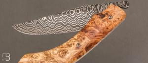   Couteau "Sionvillois" Piémontais de Sylvain Petit - Les Couteaux du Mitou - Loupe de marronnier