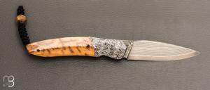     Couteau " Sirius A  " par Florian Keller - Mammouth / Damas et Suminagashi