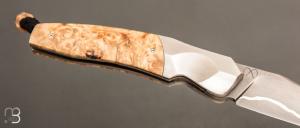    Couteau " Sirius B  " par Florian Keller -  Sanmaï inox et loupe de marronnier stabilisée