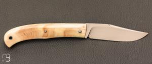    Couteau  "  Slack  " custom par Raphaël Durand - Ivoire de phacochère et RWL-34