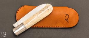    Couteau " Slipjoint " custom par Karim Valentin - Les couteaux D'Hure - Os de buffle N690Co