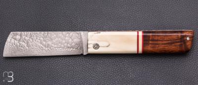   Couteau "Snard" par L'Olonnois - Bois de fer d'Arizona et ivoire de phacochère