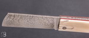   Couteau "Snard" par L'Olonnois - Bois de fer d'Arizona et ivoire de phacochère