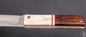   Couteau "Snard" par L'Olonnois - Bois de fer d'Arizona et ivoire de phacochère