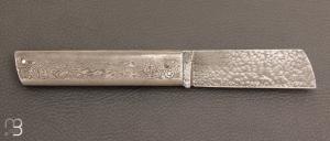 Couteau  "  Snard " Cristal Steel par Tom Fleury - Damas