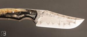    Couteau " Sparus " fixe forgé par Guy Poggetti - Corne de bélier et C130