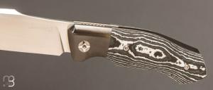    Couteau " Spike " de collection par Olivier Ouertal - Fatcarbon / Zirconium et RWL34
