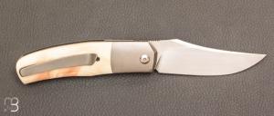 Couteau " Stan " custom ivoire de phacochère et RWL-34 par Maxime Belzunce