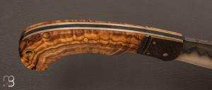 Couteau " Superbee " pliant custom Loupe d'olivier par Nicolas Weber