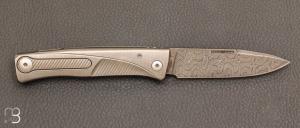 Couteau  "  THRILL Titane gris Damas " par Lionsteel