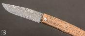 Couteau " Talar " pliant loupe de châtaignier d’Ardèche et damas de Anthony Brochier