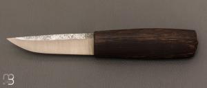 Couteau  "  Tarraq " style puukko custom Nordique  de Laurent Juhel - Chêne brûlé