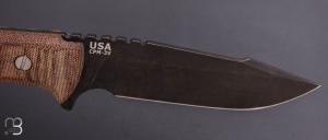    Couteau " The Ranch Harpoon Spanto 3V Stonewash Black DLC " par Rick Hinderer
