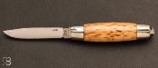 Couteau Tonneau bouleau madré grand modèle par Jean Michel REMAUD