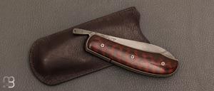  Couteau  " Vintage custom " piémontais à billes par David Lespect - Amourette et 100C6 