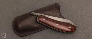  Couteau  " Vintage custom " piémontais à billes par David Lespect - Amourette et 100C6 