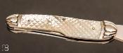 Couteau " Wharncliffe 3 lames " custom en nacre par Rick Browne