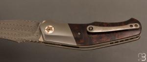    Couteau " XEN " custom par Thierry Savidan - Bois de fer et lame damas Vegas Forge