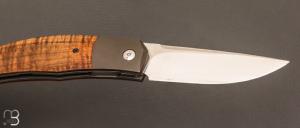   Couteau  "  Xou " custom par Maxime Belzunce - Tamarin ondé et lame en RWL34