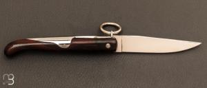   Couteau de poche Yatagan 10 cm par J. Mongin - Bois de fer