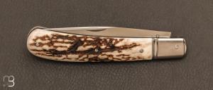   Couteau "  Yatagan  " par Romain Alvarez - Bois de cerf et lame en RWL-34