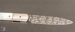    Couteau " Yssingeaux " par Tim Bernard - Nacre et damas mosaïque