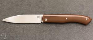    Couteau artisanal pliant par Laurent Gaillard - G10 et 14C28n