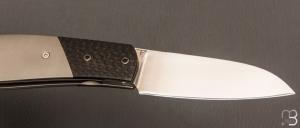    Couteau  "  custom " pliant par David Lespect - Titane/carbone et lame RWL34