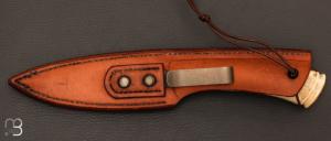   Couteau " custom " droit de Benoit Maguin - Ivoire de phacochère