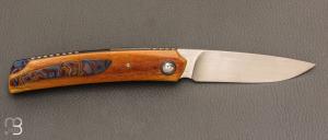    Couteau " custom " liner-lock de Stéphane Sagric - Micarta et lame en RWL-34