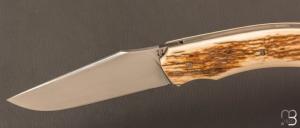    Couteau " custom " pliant par Joël Grandjean - Ivoire de mammouth et RWL34