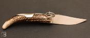 Couteau de chasse Cornillon 14CM Bois de cerf par J. Mongin