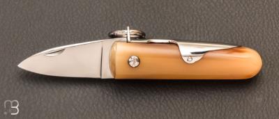 Couteau de poche Coup de Poing 8 cm Corne Blonde par J. Mongin