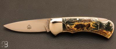 Couteau de poche Puma Scrimshaw "Sangliers"