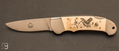 Couteau de poche custom Wildlife de Puma Scrimshaw "Bécasse"