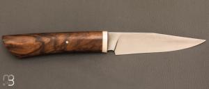  Couteau droit par Nicolas Mestrallet - Atelier du couteau de Vaunaveys - Lame forgée acier C130 et noyer