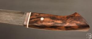     Couteau Droit noyer et Damas multi-barreaux par Jean Paul Sire