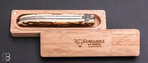    Couteau Laguiole en Aubrac 12 cm manche en ivoire de mammouth et damas de Markus Balbach