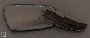   Couteau  "  Liner-lock custom " pliant par David Lespect - Micarta et D2 stonewashed