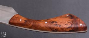    Couteau "plate semelle" par Jean Paul SIRE - Loupe de thuya et C130