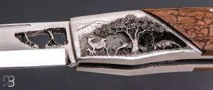  Couteau " Brame du cerf " par Charles Roulin