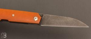   Couteau " custom " pliant de Karel Janik - Micarta et lame en C130