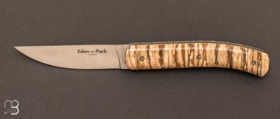 Couteau de poche Eden Park molaire de mammouth marron - Collaboration entre Eden Park et Ovalie